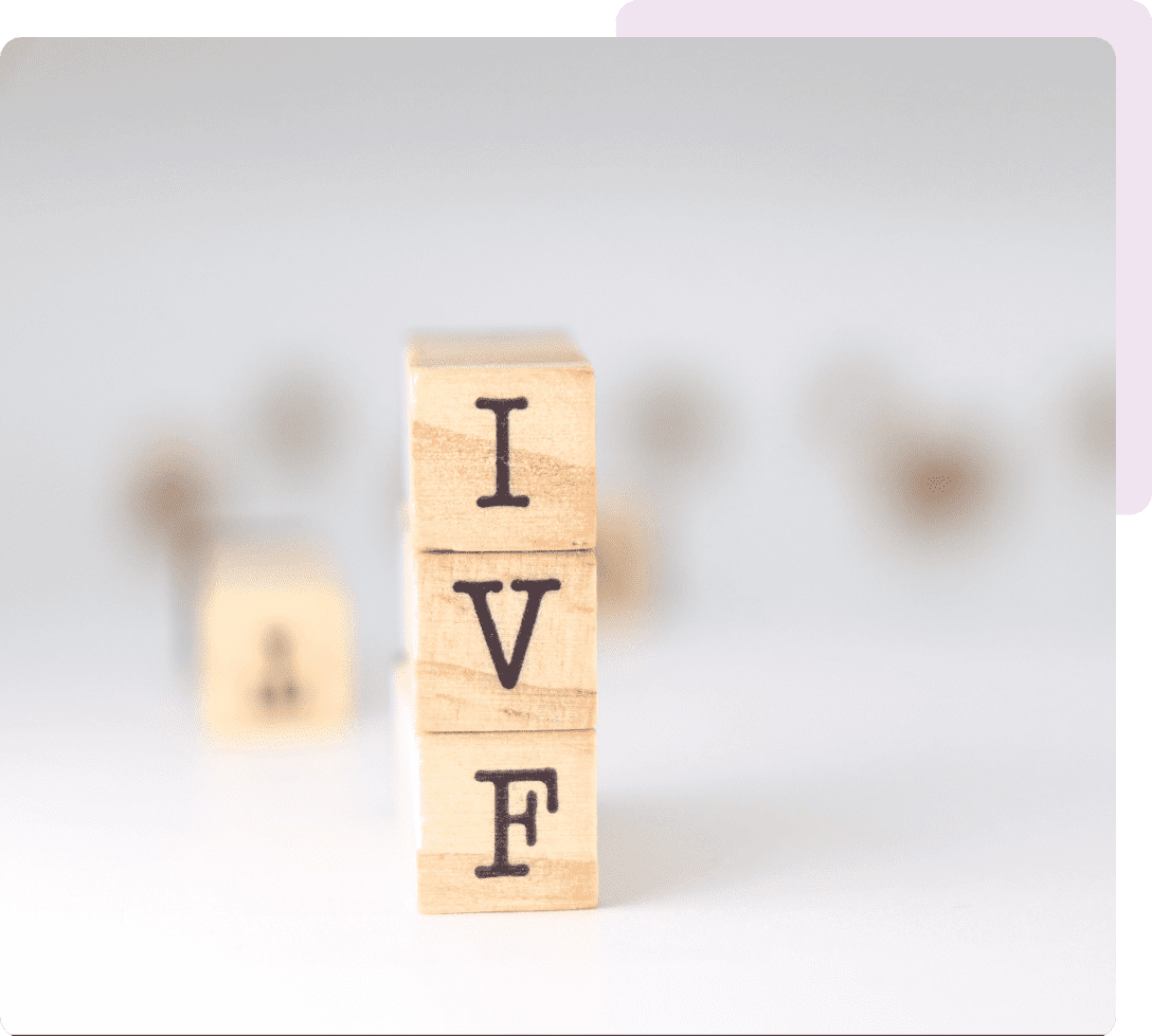 Stacked wooden blocks spelling IVF