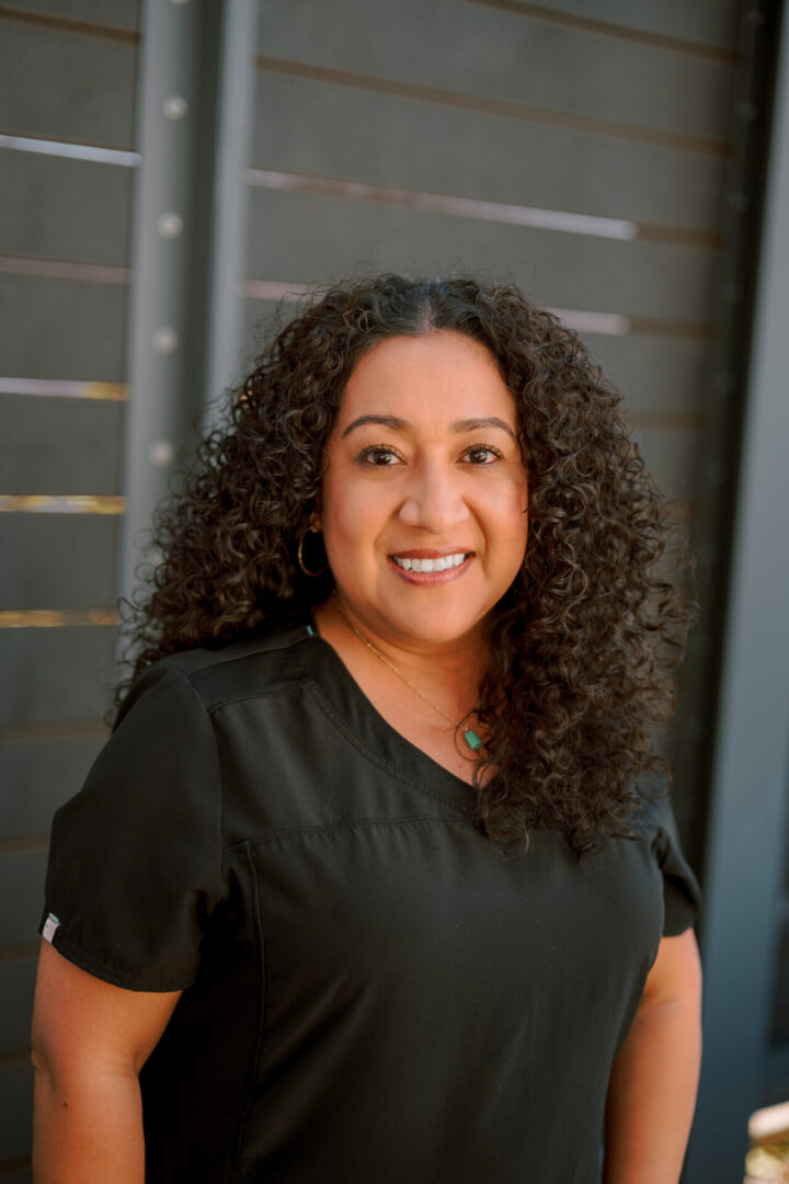 Portrait of woman with curly hairstyle