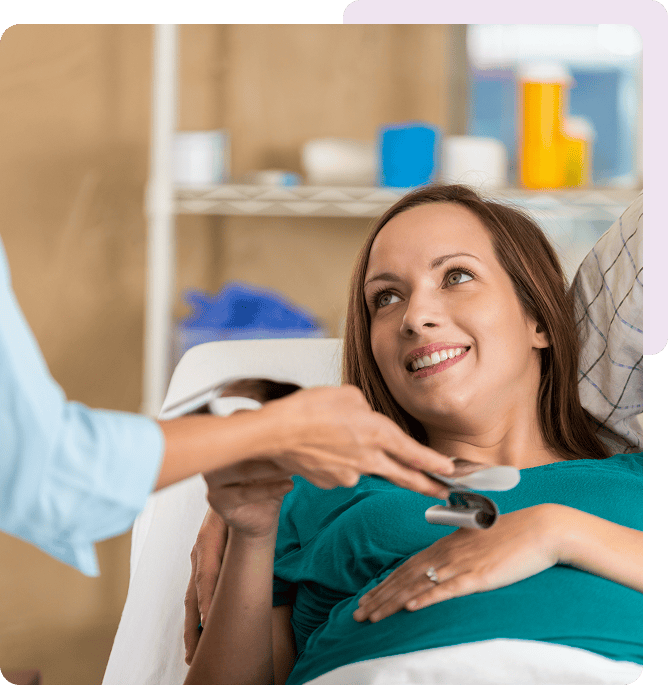 Pregnant woman at a medical checkup