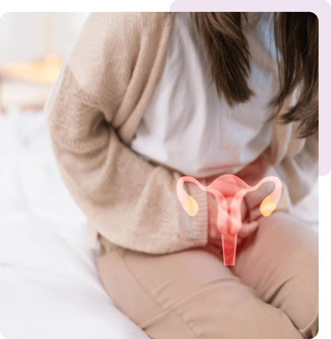 Female reproductive system pain concept