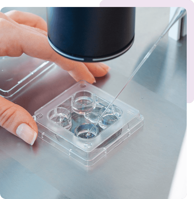 Lab equipment with hand and dish
